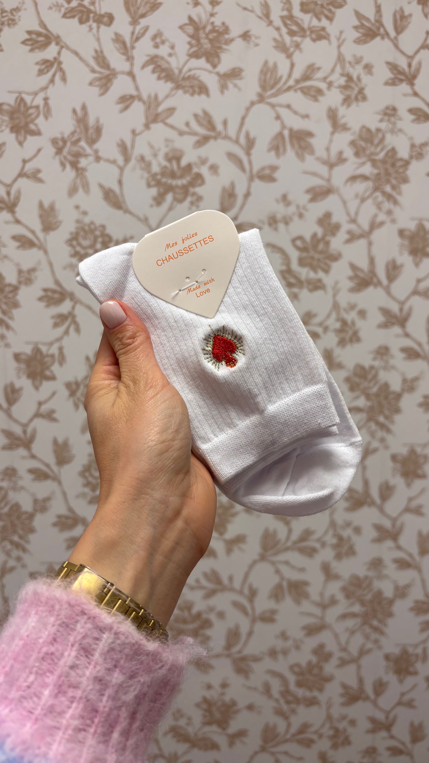 Chaussettes Brodées - Coeur