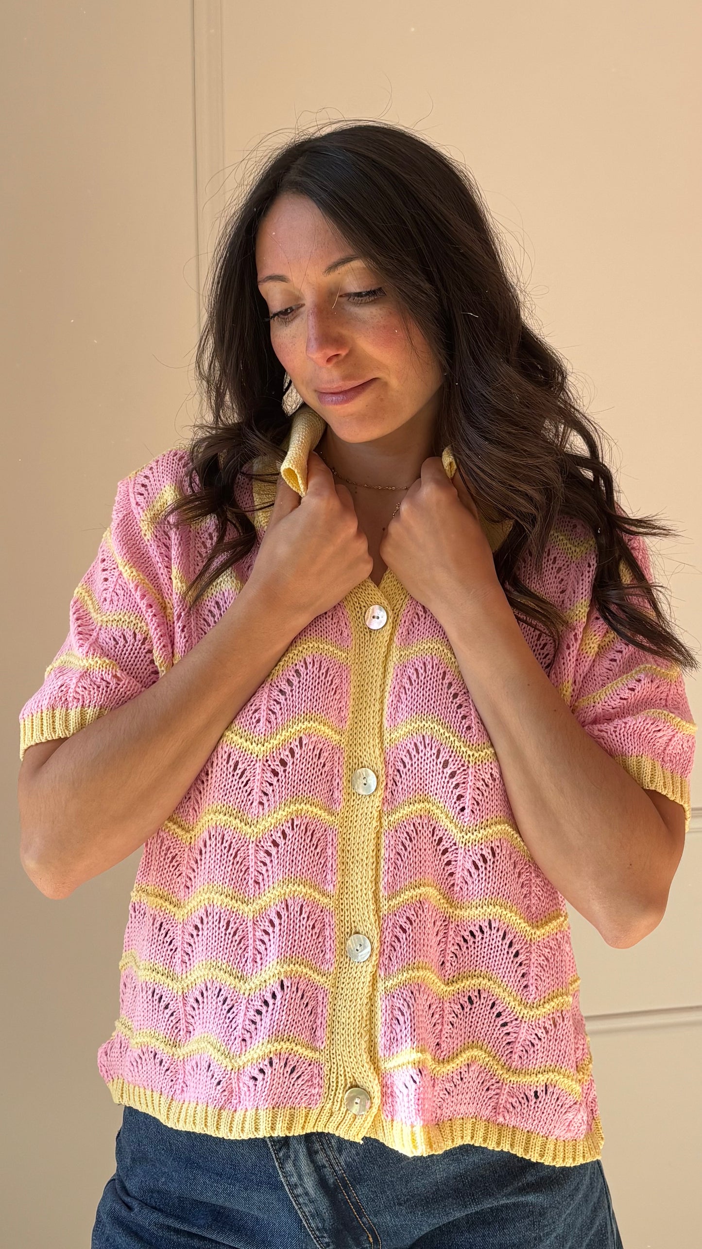 Gilet LOULOU - Jaune/Rose