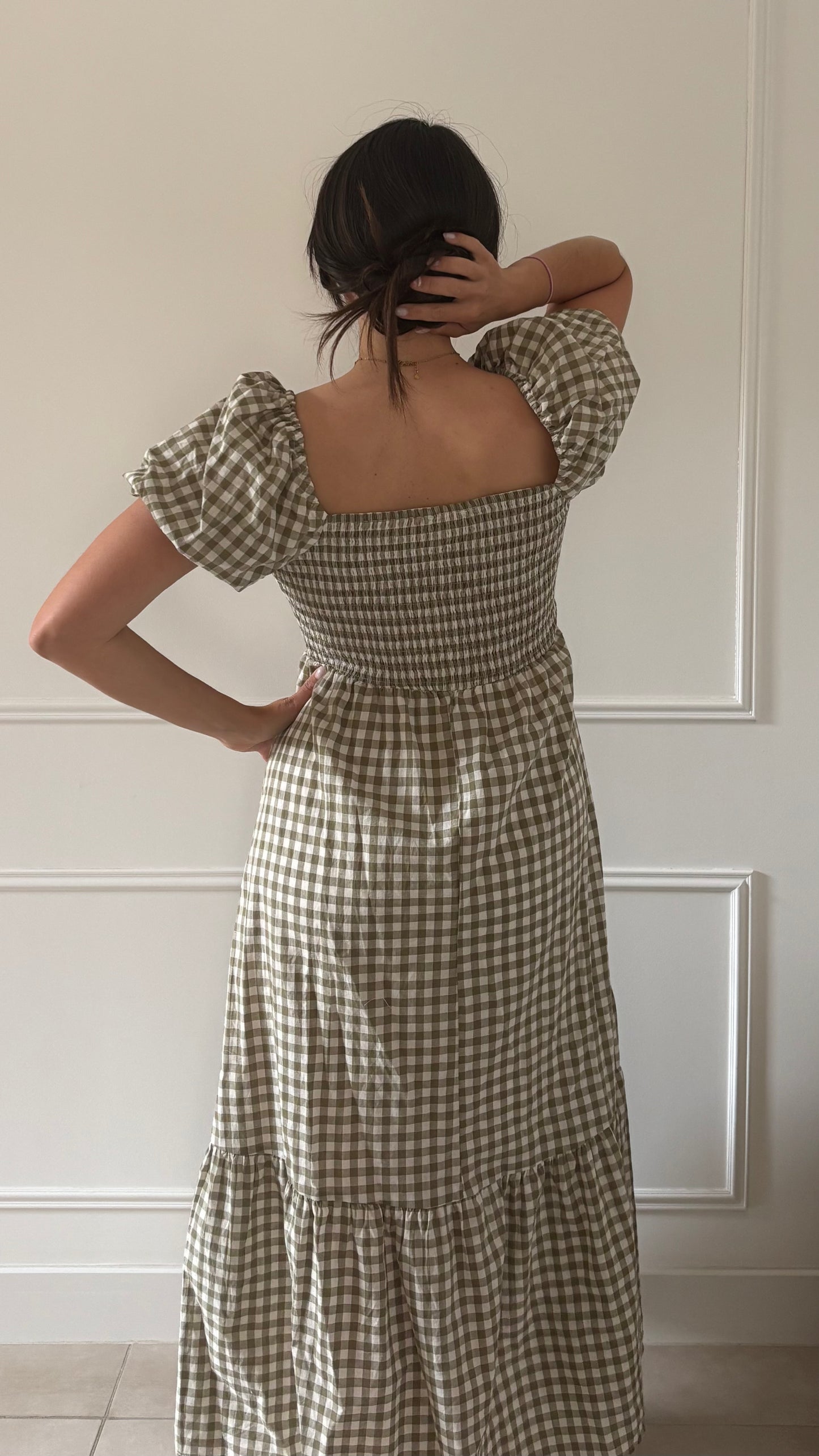 Robe HERMINE - Kaki/Blanc