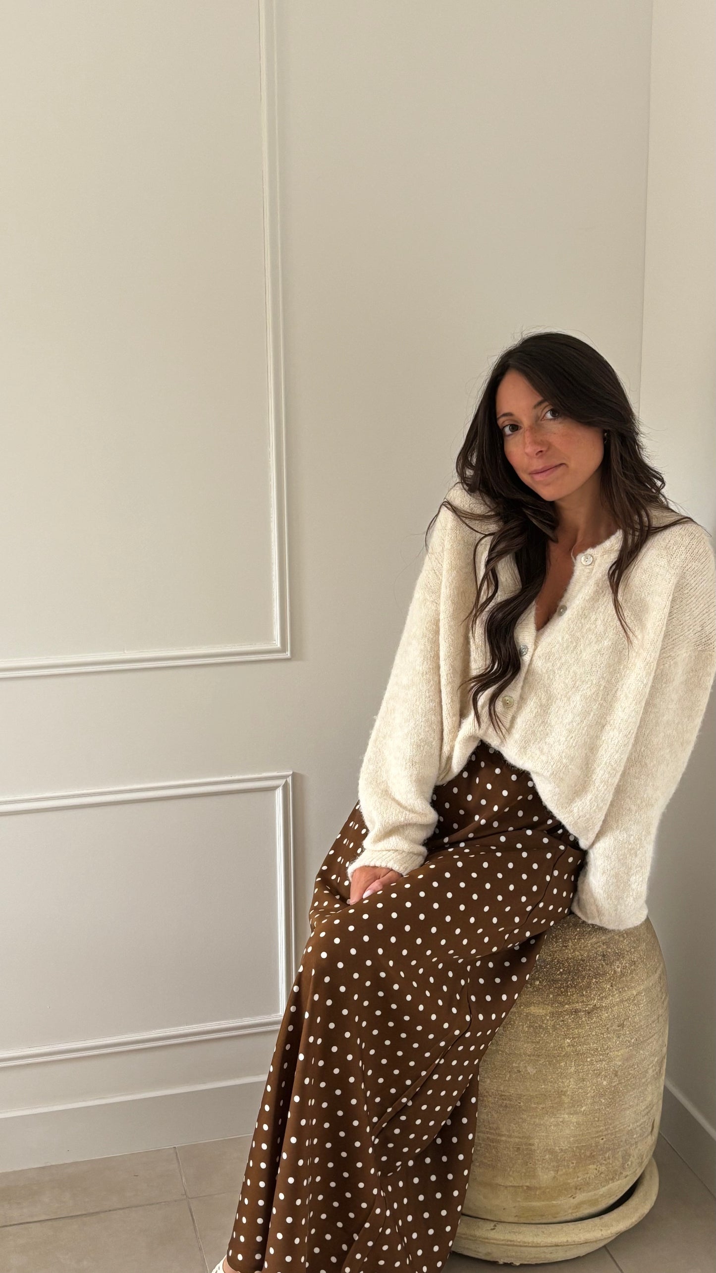 Jupe satinée POPPY - Marron