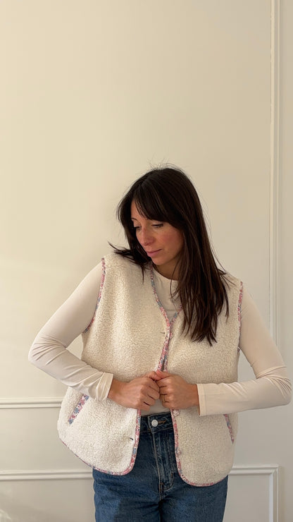 Veste sans manche ANAIS - Crème