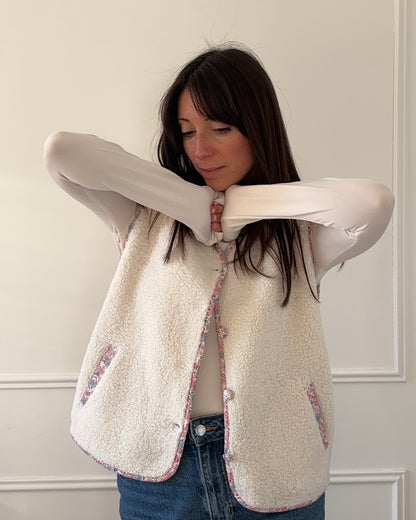 Veste sans manche ANAIS - Crème