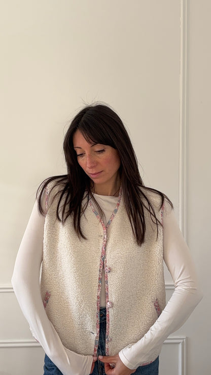 Veste sans manche ANAIS - Crème