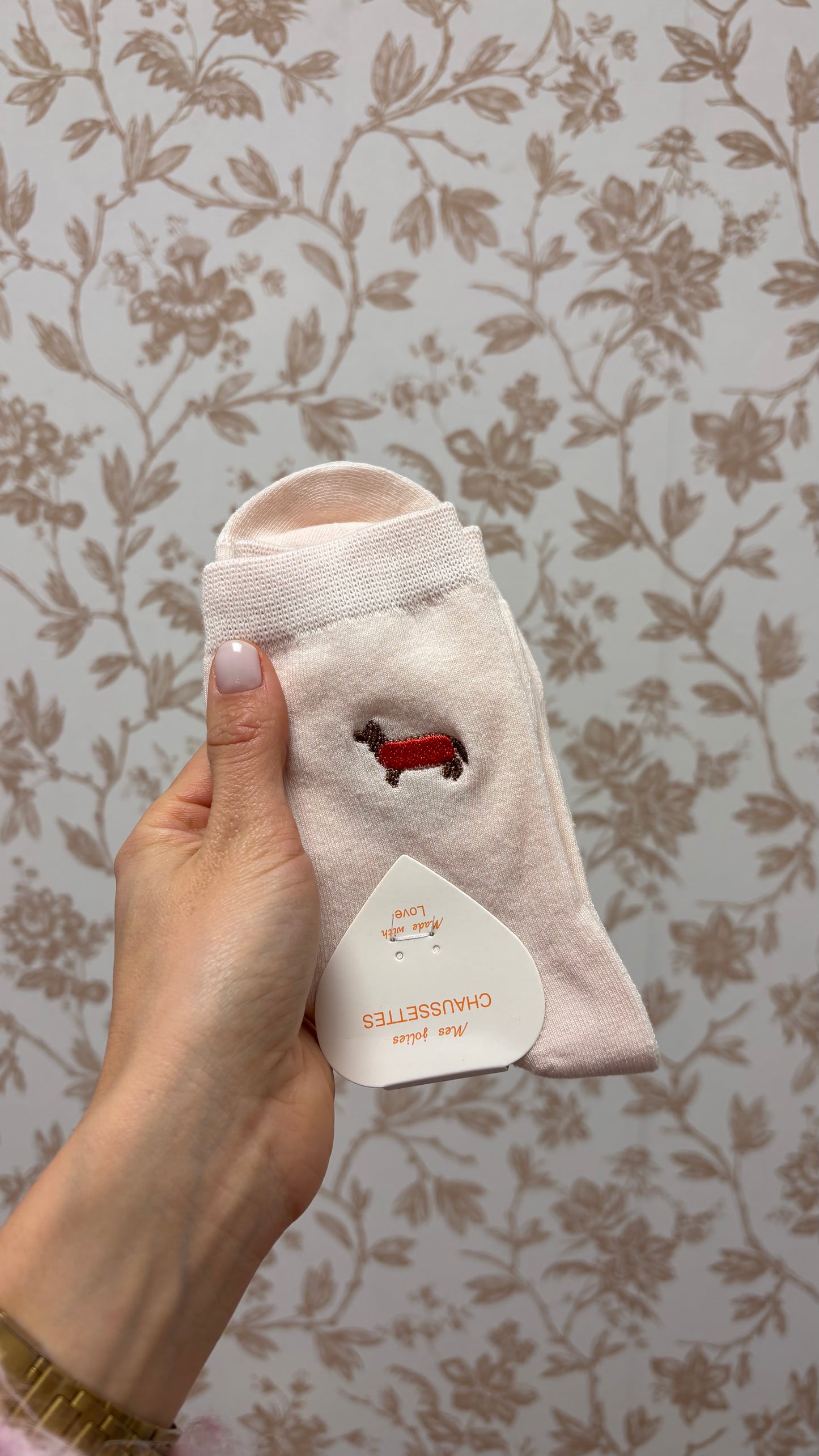 Chaussettes Brodées - Teckel