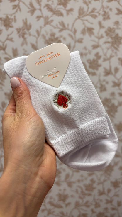 Chaussettes Brodées - Coeur