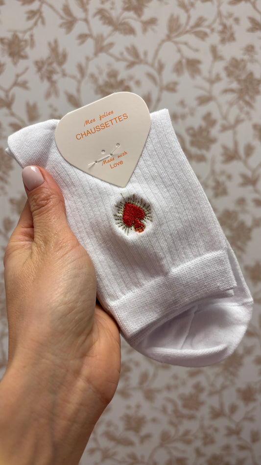 Chaussettes Brodées - Coeur