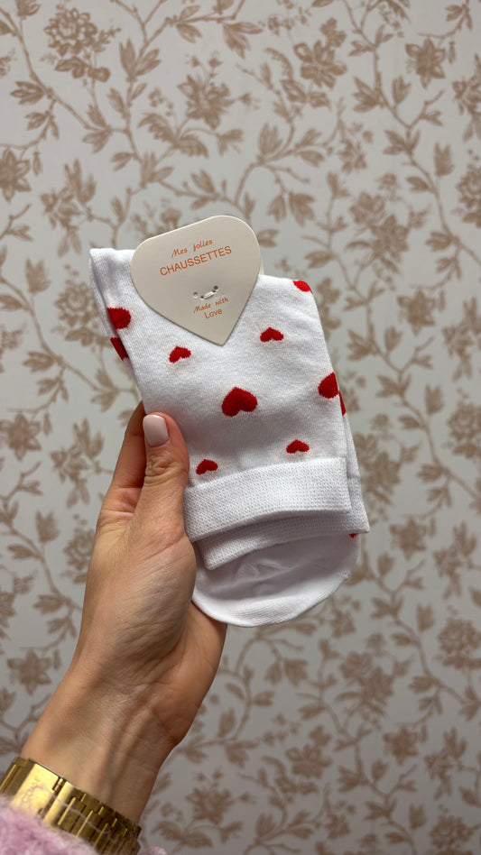 Chaussettes imprimées - Coeur Rouge