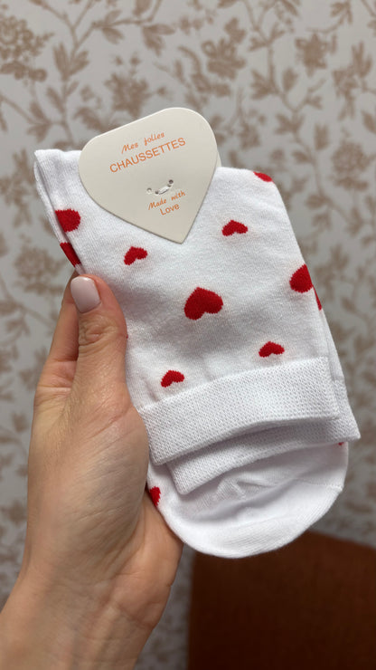 Chaussettes imprimées - Coeur Rouge