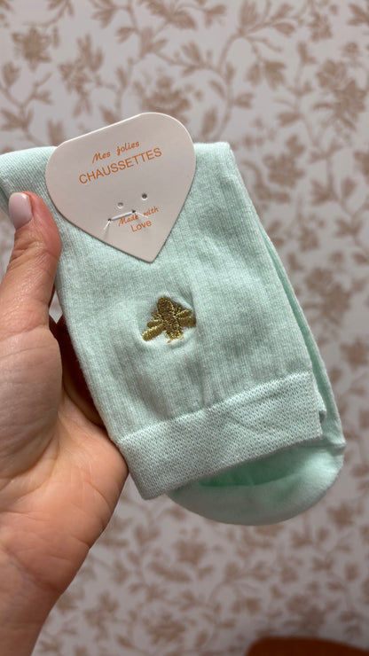 Chaussettes Brodées - Abeille