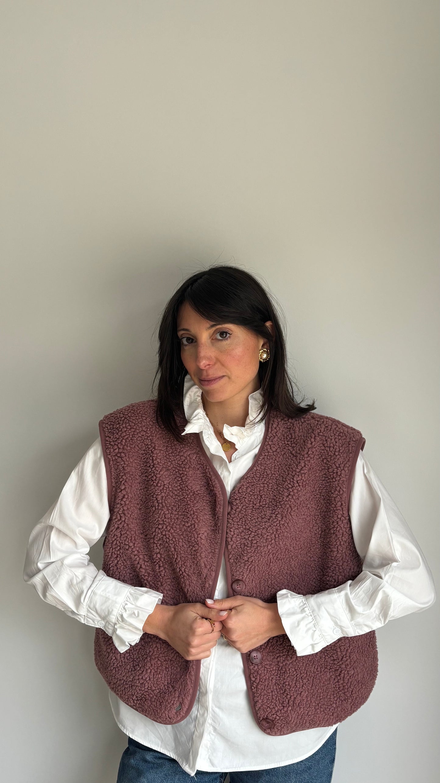 Gilet sans manche EMMA - Vieux rose