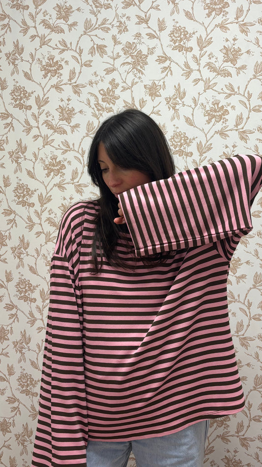 Marinière VALENTINE - Rose / Chocolat