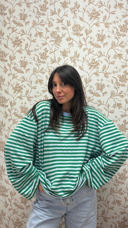 Marinière VALENTINE - Vert / Bleu