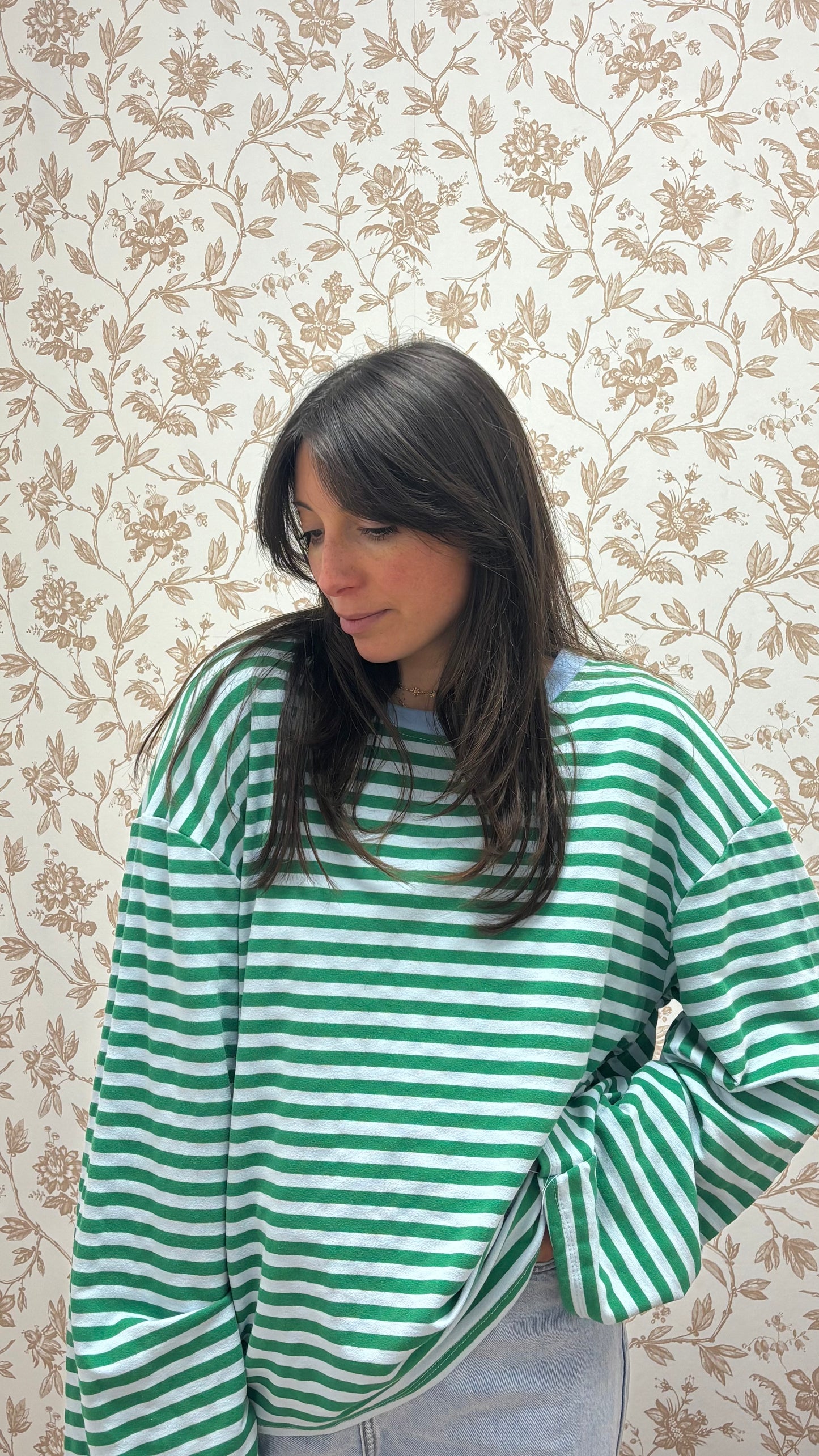 Marinière VALENTINE - Vert / Bleu