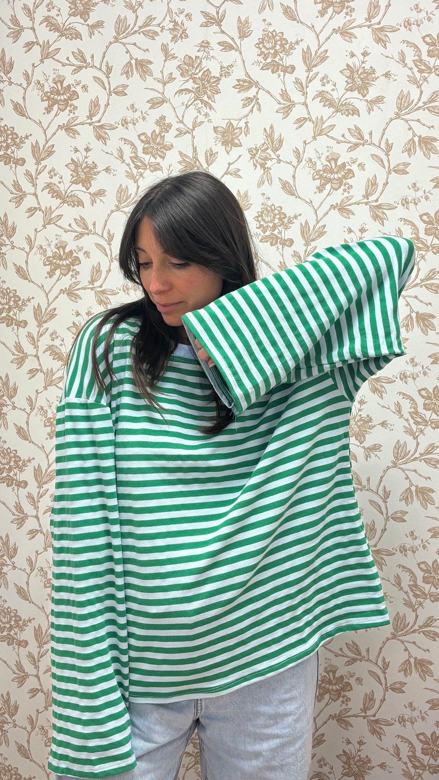 Marinière VALENTINE - Vert / Bleu