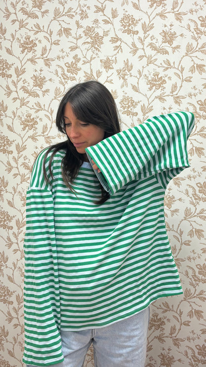 Marinière VALENTINE - Vert / Bleu