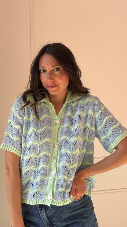 Gilet LOULOU - Vert/Bleu