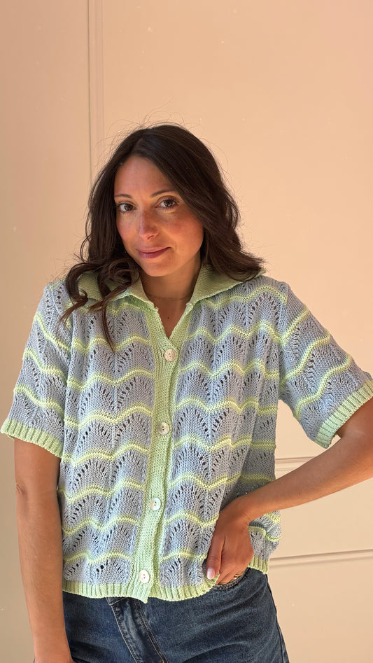 Gilet LOULOU - Vert/Bleu