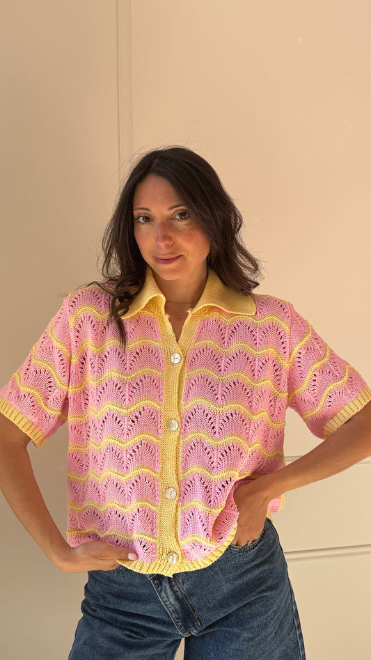 Gilet LOULOU - Jaune/Rose