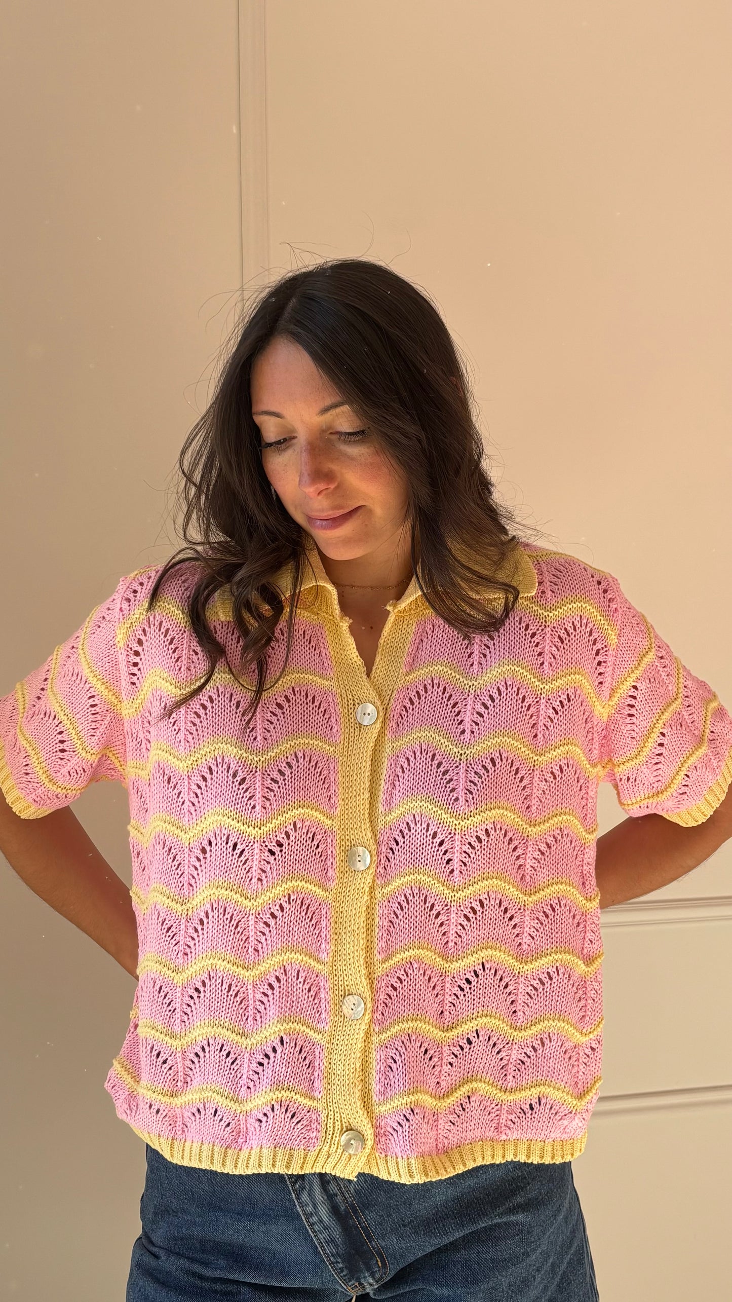 Gilet LOULOU - Jaune/Rose