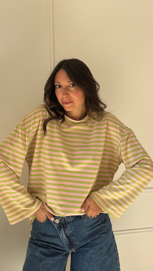 Marinière VALENTINE - VERT/ROSE