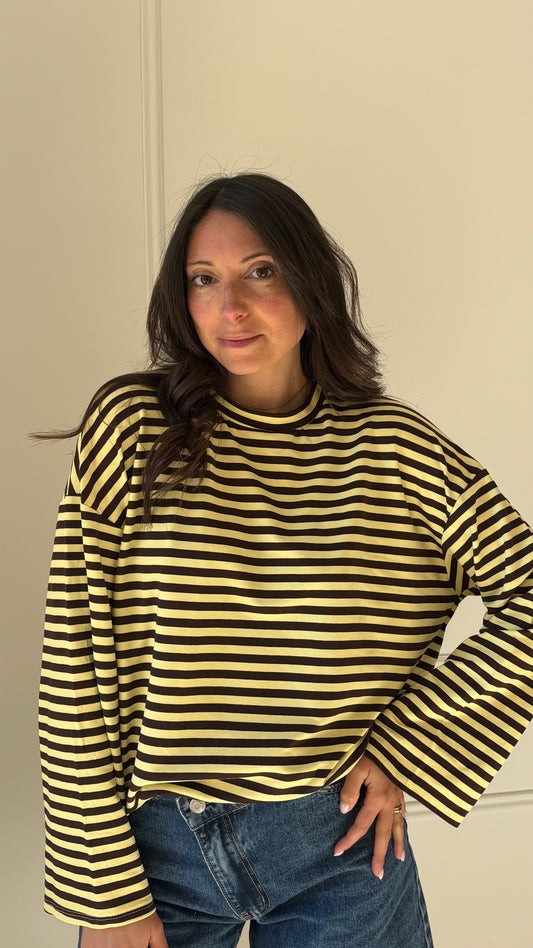 Marinière VALENTINE - MARRON/JAUNE