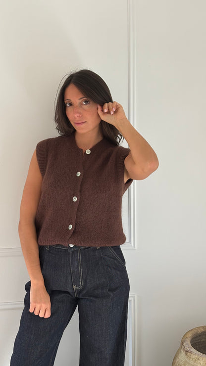 Gilet sans manche AXEL - Chocolat