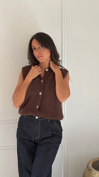 Gilet sans manche AXEL - Chocolat