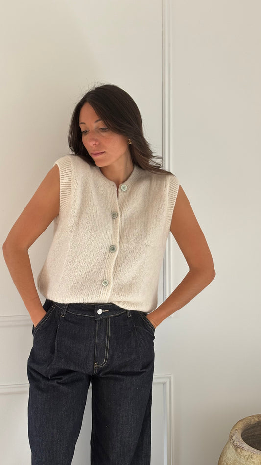 Gilet sans manche AXEL - Crème