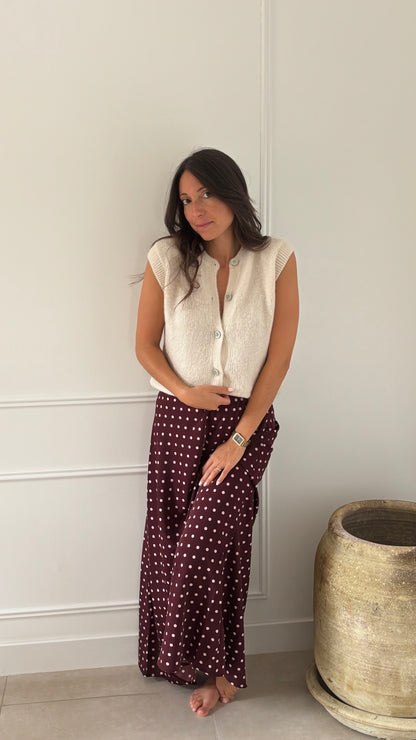 Jupe satinée POPPY - Bordeaux