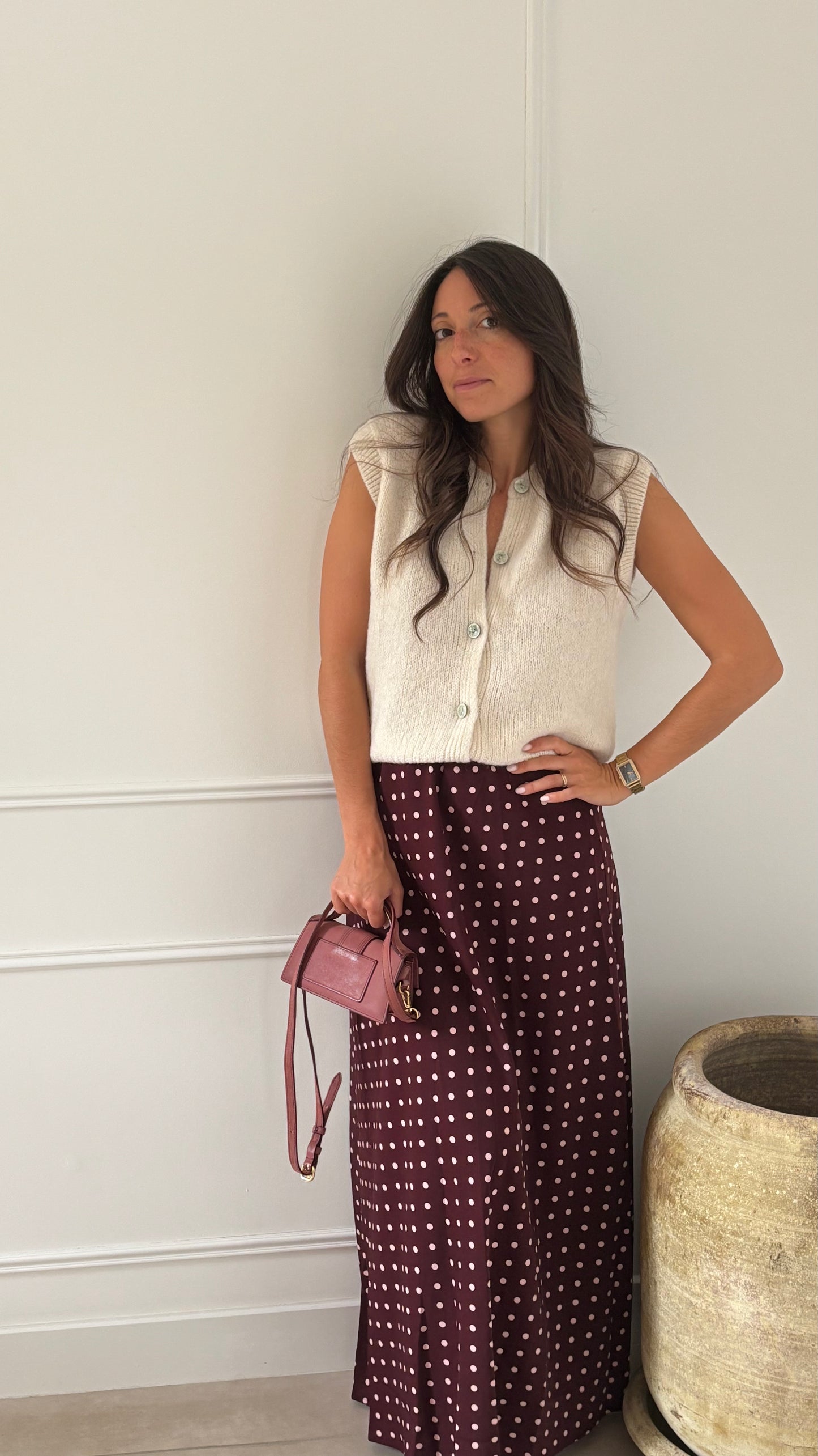 Jupe satinée POPPY - Bordeaux