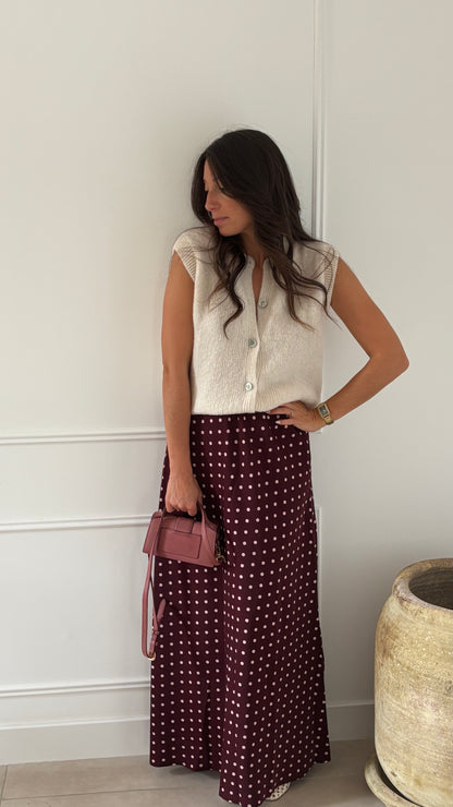 Jupe satinée POPPY - Bordeaux