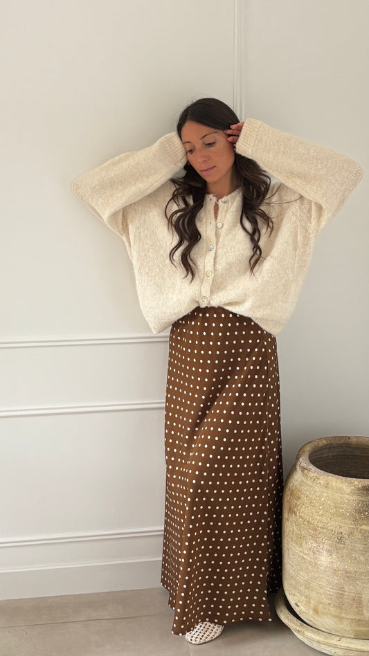 Jupe satinée POPPY - Marron