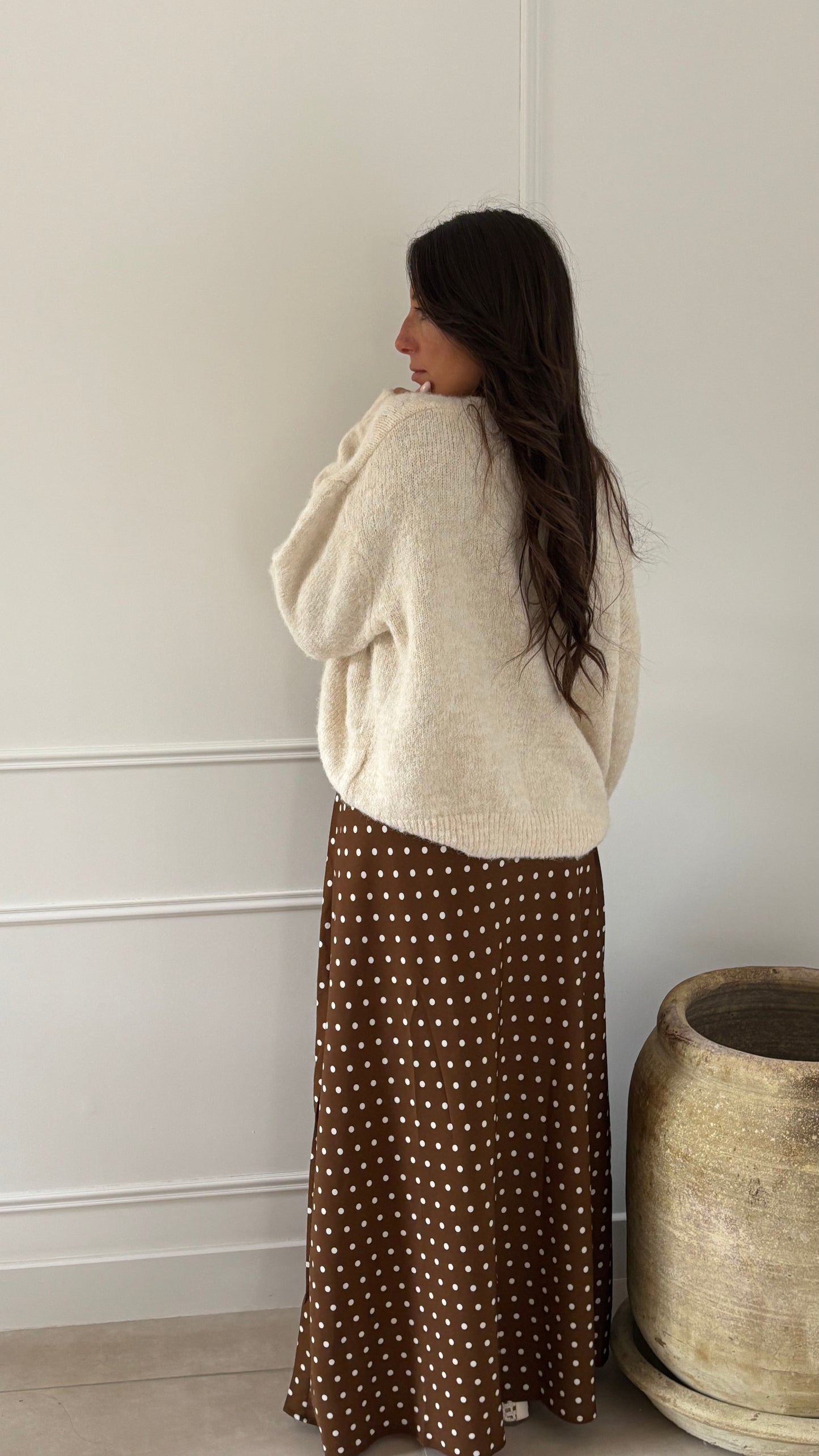 Jupe satinée POPPY - Marron