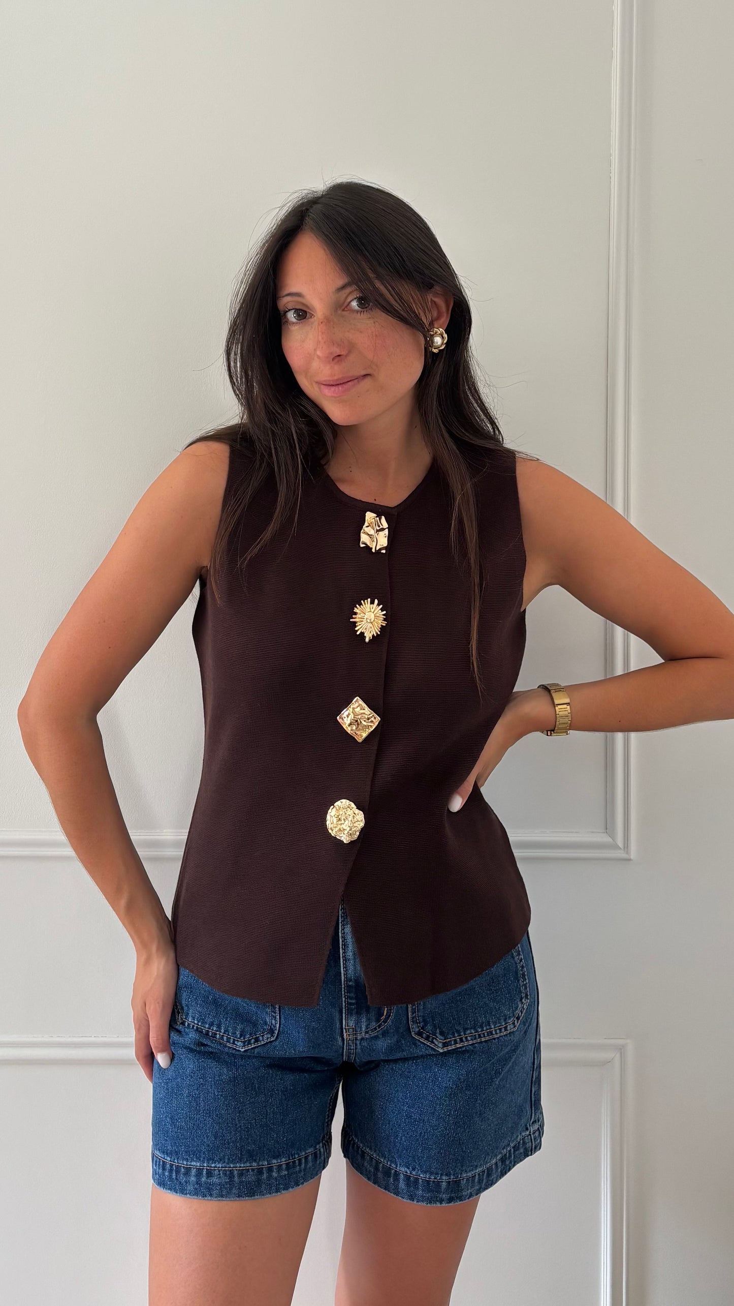 Top MAUREEN - Marron