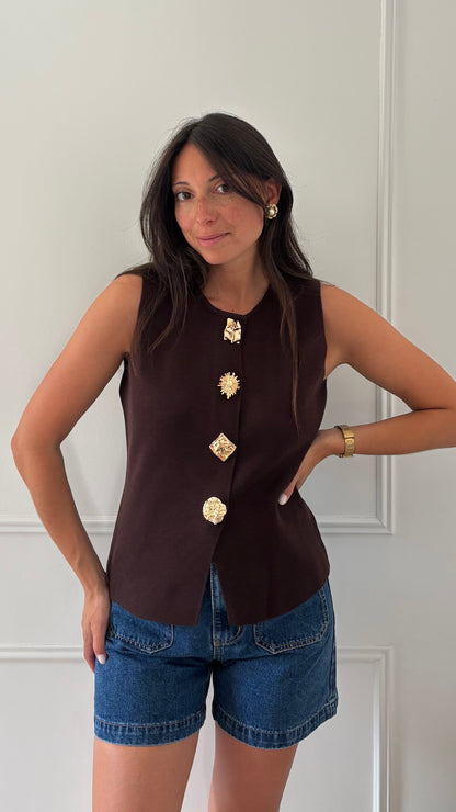 Top MAUREEN - Marron