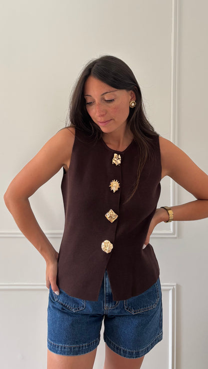 Top MAUREEN - Marron