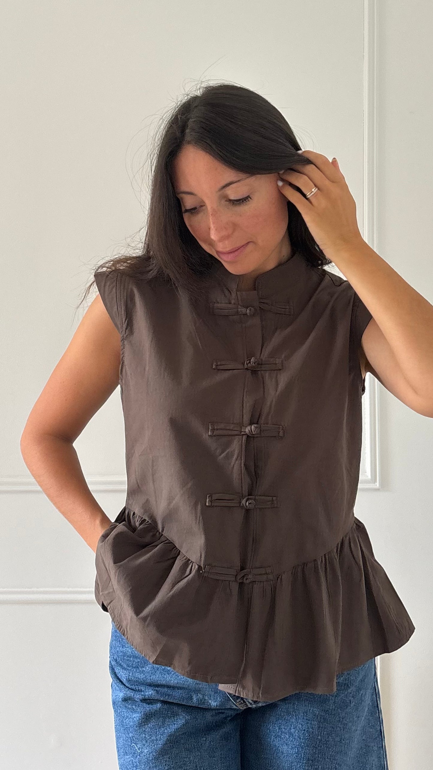 Top LOUISA - Marron