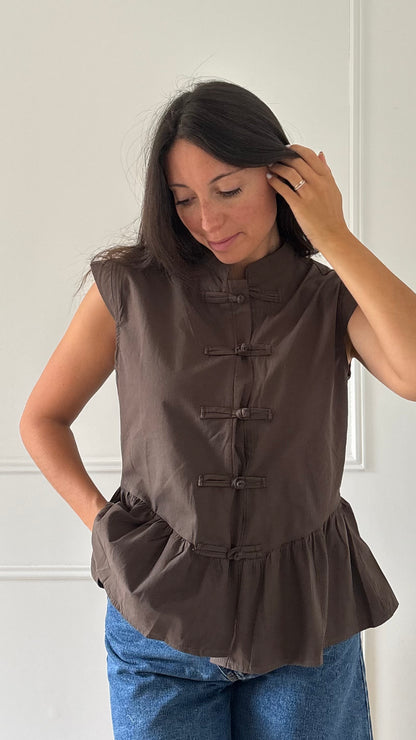 Top LOUISA - Marron