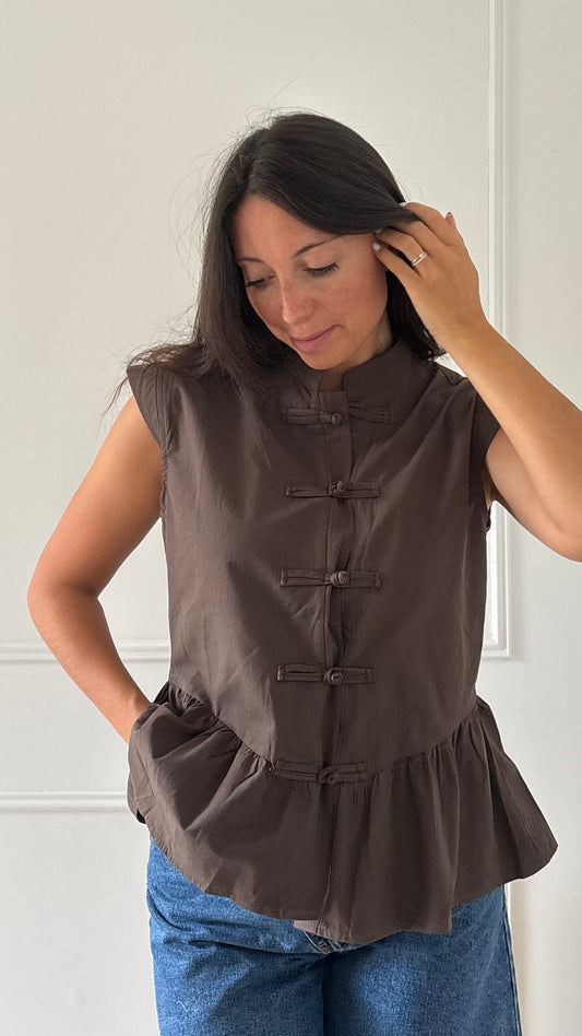 Top LOUISA - Marron