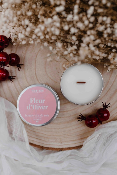 Petite bougie parfum fleur d'hiver