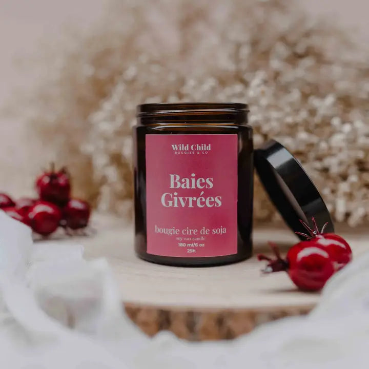 Grande bougie parfum baies d'hiver