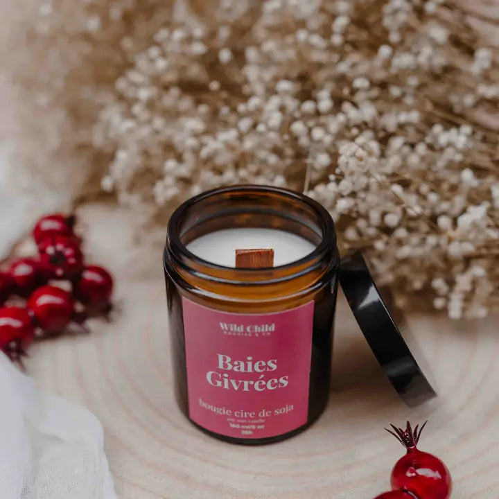 Grande bougie parfum baies d'hiver