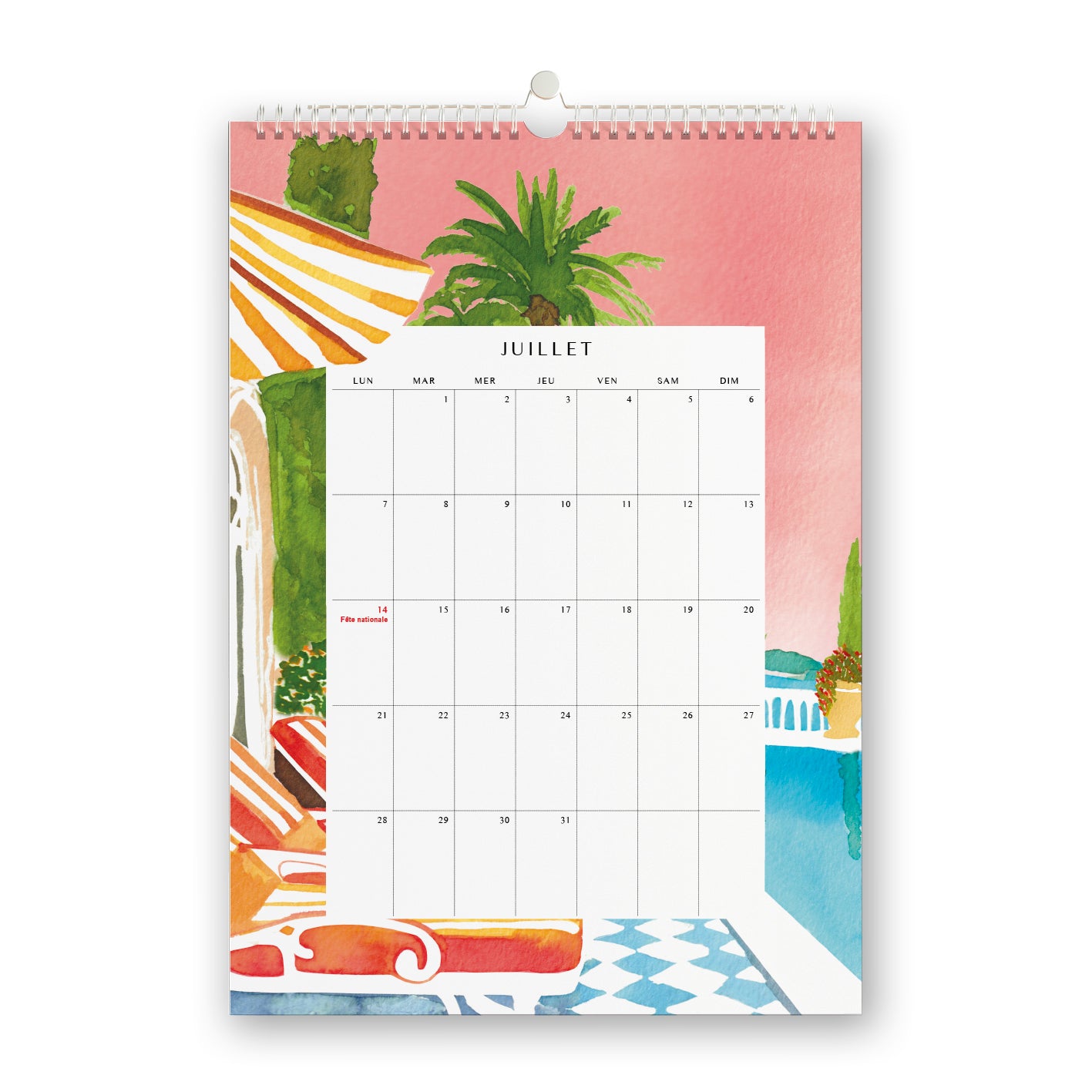 Calendrier 2025 motifs aquarelles