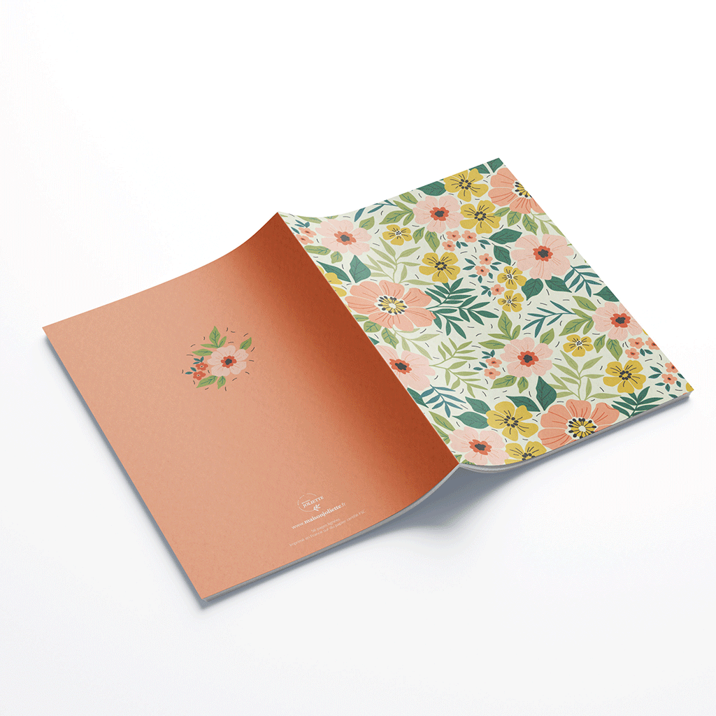 Grand carnet à motifs floraux