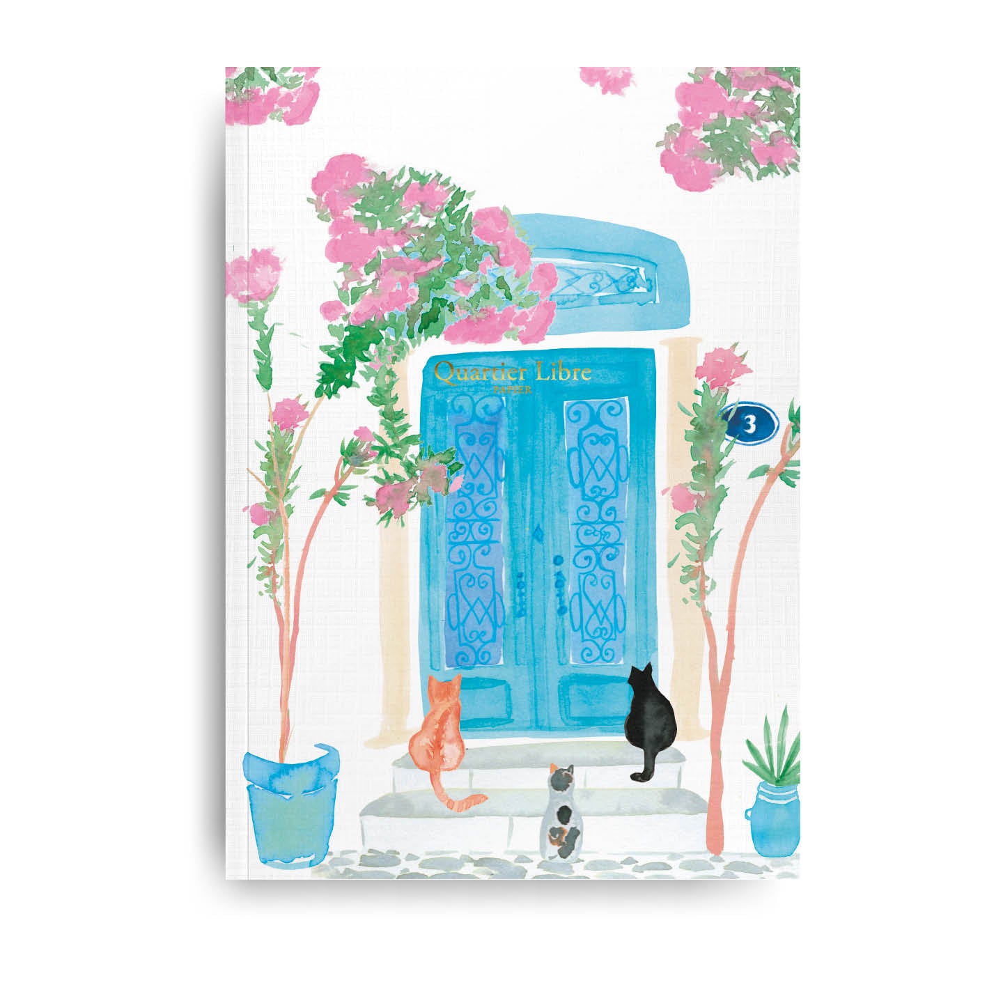 Grand carnet couverture porte bleu