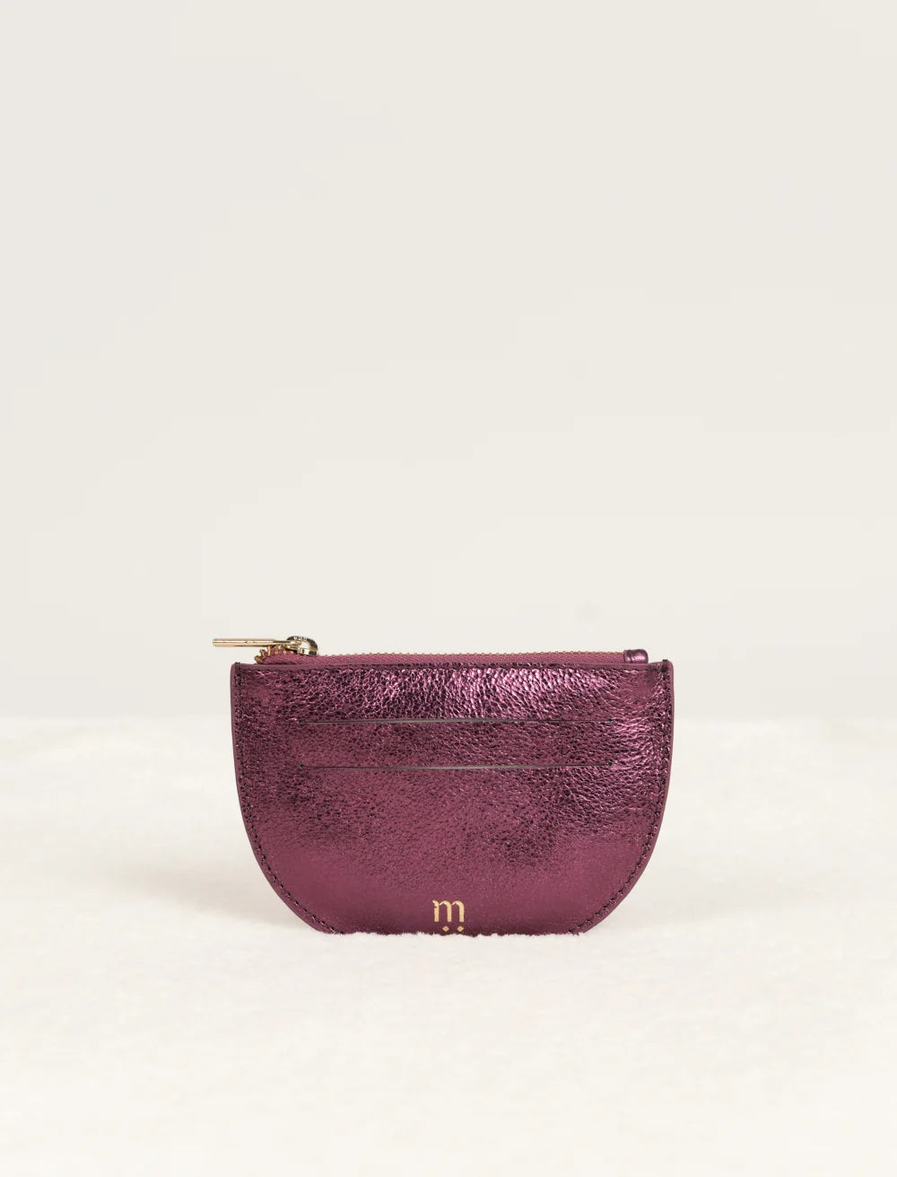 Porte -monnaie en cuire rose fuchsia