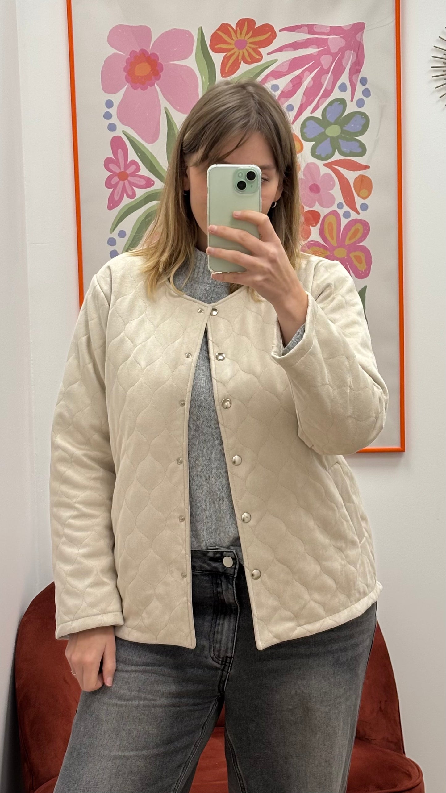 Veste blanche à boutons